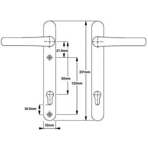 ERA Classic Lever Lever UPVC Multipoint Door Handles - 92mm PZ Sprung 122mm Screw Centres - Image 4