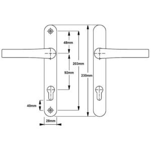 Hoppe Tokyo Lever Lever UPVC Multipoint Door Handles - 92mm PZ Unsprung 203mm Screw Centres - Image 4