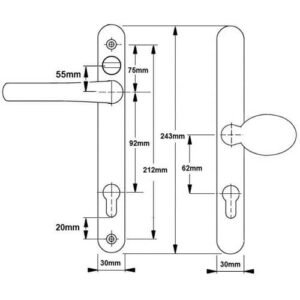Fab & Fix Balmoral Lever Moveable Pad UPVC Multipoint Door Handles - with Snib 92mm/62mm Sprung 212mm Screw Centres - Image 5