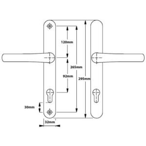 Fab & Fix Universal Lever Lever UPVC Multipoint Door Handles - 92mm PZ Sprung 265mm Screw Centres - Image 4