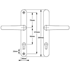 Hoppe Birmingham Sprung Lever Lever UPVC Multipoint Door Handles - 92mm PZ 215mm Screw Centres - Image 6