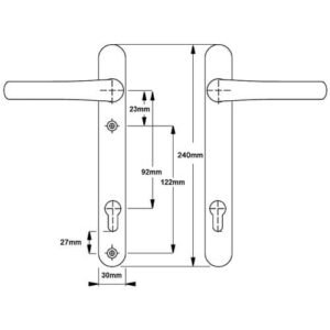 Hoppe Atlanta Lever Lever UPVC Multipoint Door Handles - 92mm PZ Sprung 122mm Screw Centres - Image 3