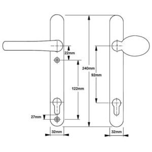 Hoppe Atlanta Lever Moveable Pad UPVC Multipoint Door Handles - 92mm PZ Sprung 122mm Screw Centres - Image 7