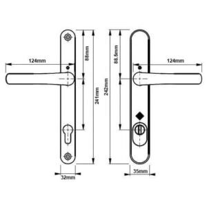 Hoppe Tokyo PAS24 Lever Lever UPVC Multipoint Door Handles - 92mm PZ Sprung 215mm Screw Centres - Image 4