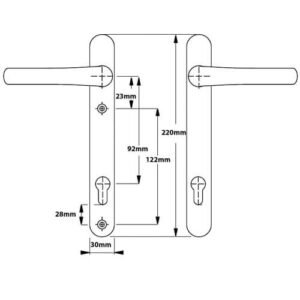 Hoppe Tokyo Lever Lever UPVC Multipoint Door Handles - 92mm PZ Unsprung 122mm Screw Centres - Image 2