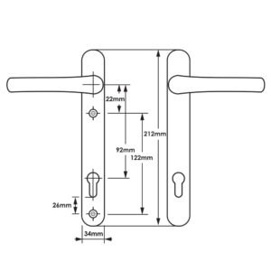 TSS Lever Lever UPVC Multipoint Door Handles - 92mm PZ Sprung 122mm Screw Centres - Image 6
