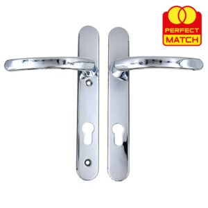 TSS Lever Lever UPVC Multipoint Door Handles - 92mm PZ Sprung 122mm Screw Centres - Long Backplate - Image 3