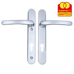 TSS Lever Lever UPVC Multipoint Door Handles - 92mm PZ Sprung 122mm Screw Centres - Long Backplate - Image 4
