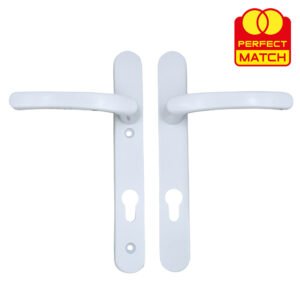 TSS Lever Lever UPVC Multipoint Door Handles - 92mm PZ Sprung 122mm Screw Centres - Long Backplate - Image 5
