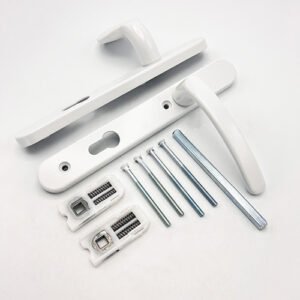 TSS Lever Moveable Pad UPVC Multipoint Door Handles - 92mm PZ Sprung 122mm Screw Centres - Long Backplate - Image 7