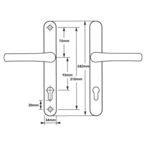 TSS Lever Lever UPVC Multipoint Door Handles - 92mm PZ Sprung 210mm Screw Centres - Image 6