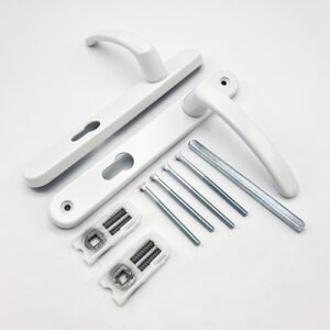 TSS Lever Lever UPVC Multipoint Door Handles - 92mm PZ - Sprung - 203mm Screw Centres - 232mm Backplate - Image 7