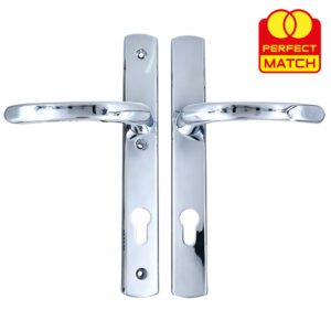 TSS Lever Lever UPVC Multipoint Door Handles - 92mm PZ Sprung - 215mm Screw Centres - 260mm Long Backplate - 3x Fixing Points - Image 3