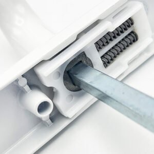 TSS Lever Moveable Pad UPVC Multipoint Door Handles - 92mm PZ - Sprung - 215mm Screw Centres - 3x Fixings - Image 4