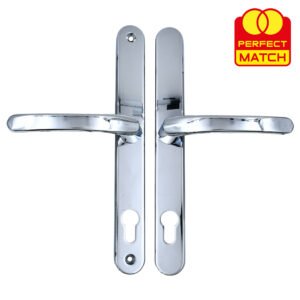 TSS Lever Lever UPVC Multipoint Door Handles - 92mm PZ Sprung 240mm Screw Centres - 270mm Long Backplate - Image 3