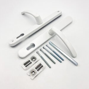 TSS Lever Lever UPVC Multipoint Door Handles - 92mm PZ Sprung 240mm Screw Centres - 270mm Long Backplate - Image 7