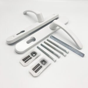 TSS Lever Lever UPVC Multipoint Door Handles - 92mm PZ - Sprung - 200mm Screw Centres - Image 3