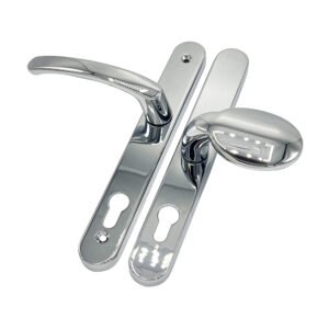 TSS Offset Lever Moveable Pad Multipoint Door Handles - 95/65mm PZ - Sprung - 200mm Screw Centres - Image 9