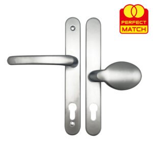 TSS Offset Lever Moveable Pad Multipoint Door Handles - 95/65mm PZ - Sprung - 200mm Screw Centres - Image 7