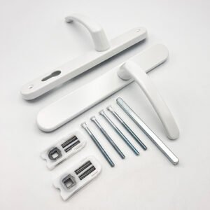 TSS Blank External Lever Lever French Door Multipoint Handles – 92mm PZ Sprung 210mm Screw Centres - Image 3