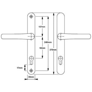 Fab & Fix Blenheim Lever Lever UPVC Multipoint Door Handles - 92mm PZ Sprung 240mm Screw Centres - Image 7